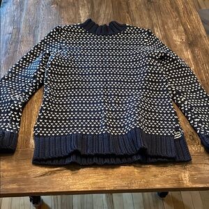 L.L. Bean Blue and White Crew Neck Sweater